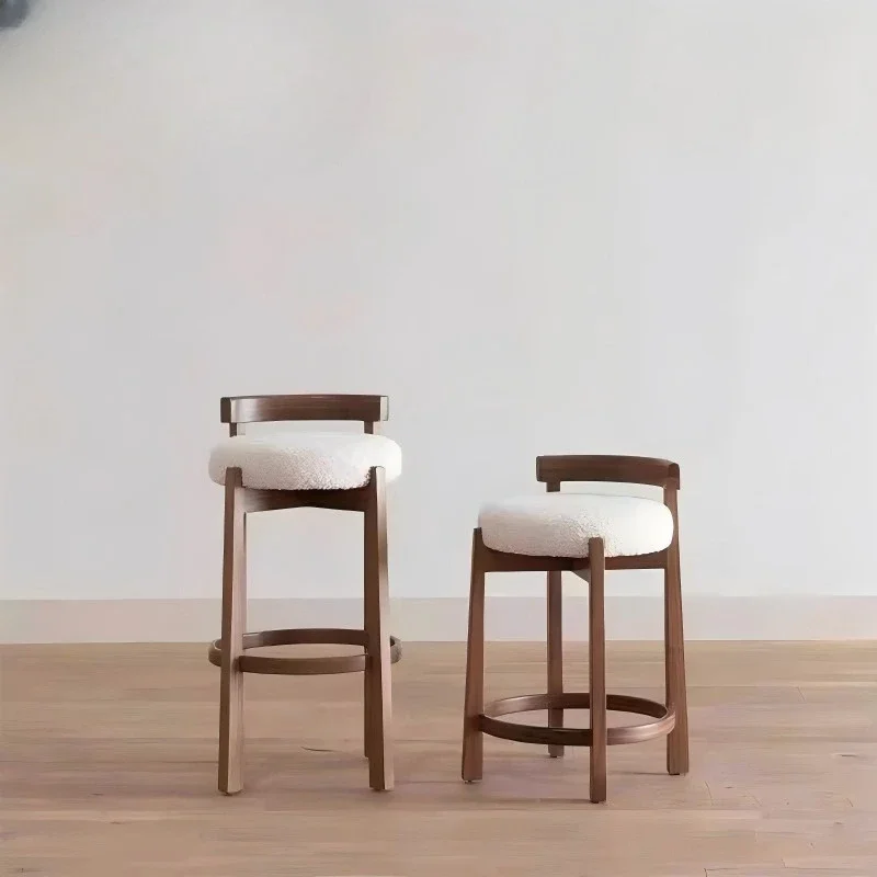 Hongfu Jiayue Home Bar Chair Minimalist Solid Wood Modern Simple High ChairBar Stool High Stool Front Desk Bar