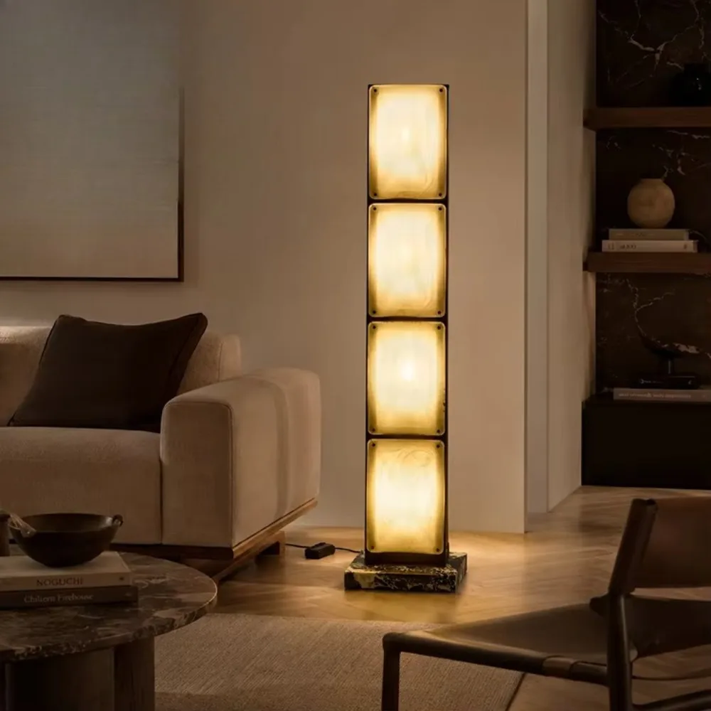 Simple upright lamp for interior decoration of villa-style home furniture, sofa, living room, plastered LED floor lamp