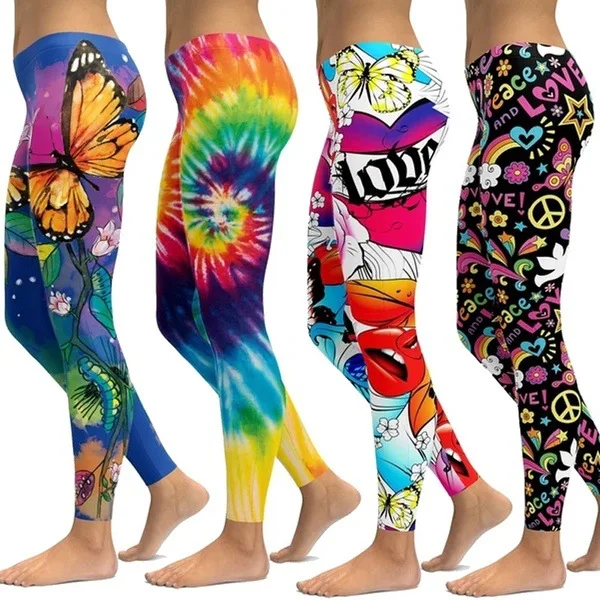 New tie-dye Sport Leggings Women 3D Printing Tights Yoga Pants Gym Leggin Ladies Seamless Leggins for Female Leginsy Sexy Legins