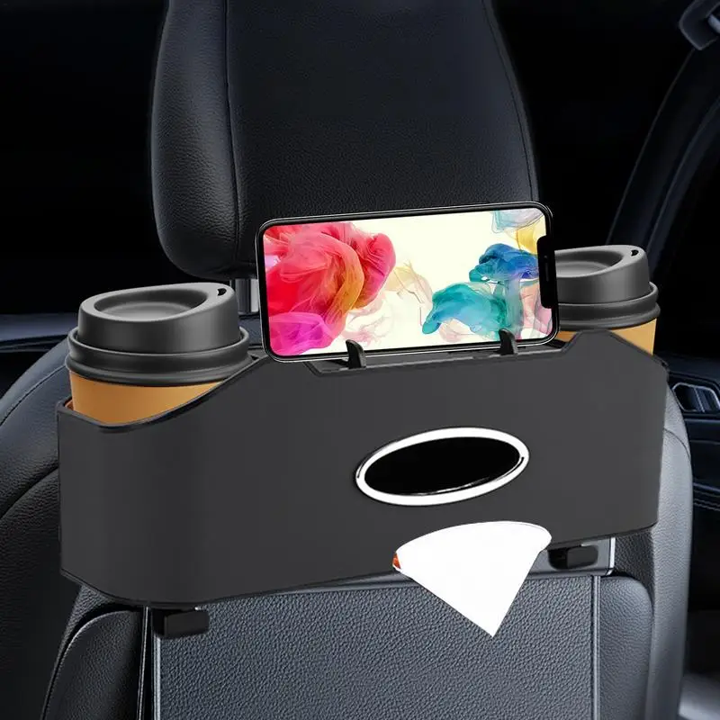 Car seat back storage box versatile storage box car seat back tissue box water cup holder storage box with hook auto Accessories