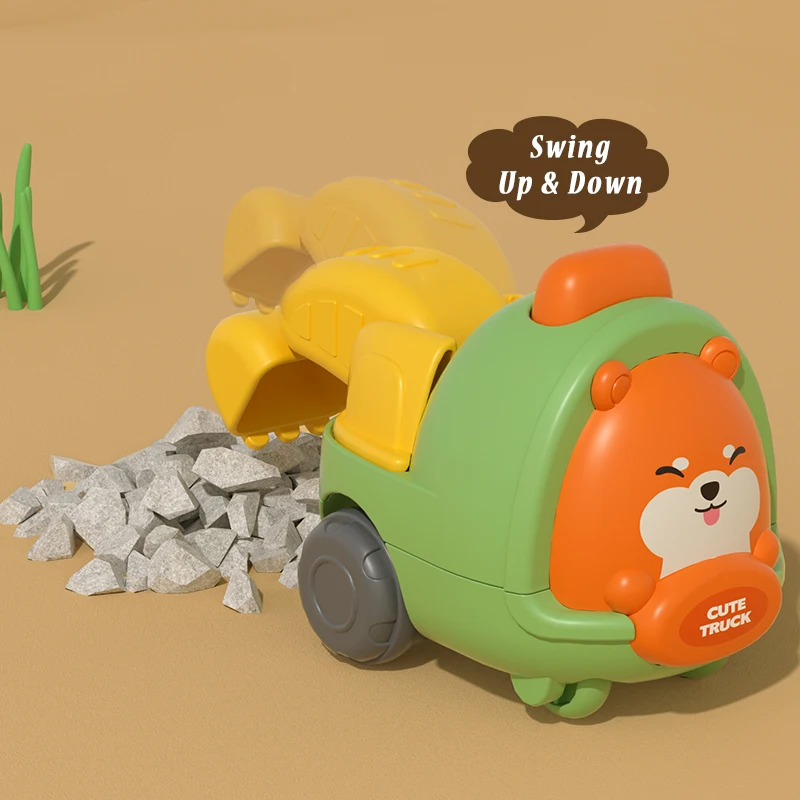 Children Inertial Car Toy Cartoon Animal Engineering Vehicle Construction Truck Excavator Educational Toys For Baby Toddlers