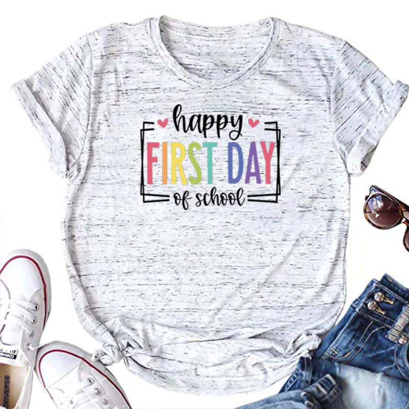 

First Day of School Shirt Happy First Day of School Shirts Teacher Tee Teacher Life Shirt 1st Day of School T Shirt m