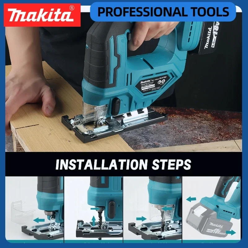 

Makita DJV182Z Cordless 18V Lithium Battery Rechargeable Electric Jig Saw Curve Saw Woodworking Cutting Multifunction Saw tools