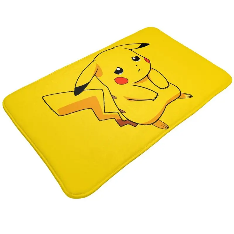 Custom Cartoon Animation Pokemon Pikachu Doormat Anti-Slip Kitchen Bathroom Mat Bedroom Balcony Floor Door Entrance Carpet Rug