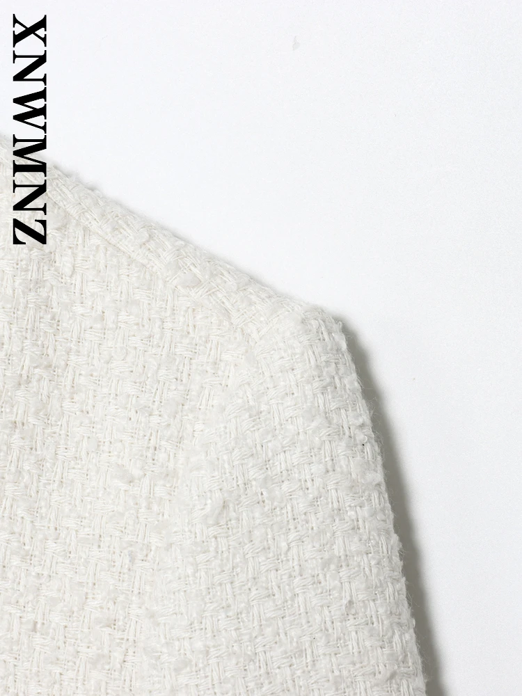 เสื้อแจ็คเก็ตแฟชั่นลำลองผู้หญิง XNWMNZ รุ่นใหม่ประจำฤดูใบไม้ร่วงปี 2025 ปกคอวี กระดุมแถวเดียว สไตล์เรียบหรู เหมาะสำหรับใส่ไปทำงาน แขนยาว ดีไซน์เก๋ไก๋