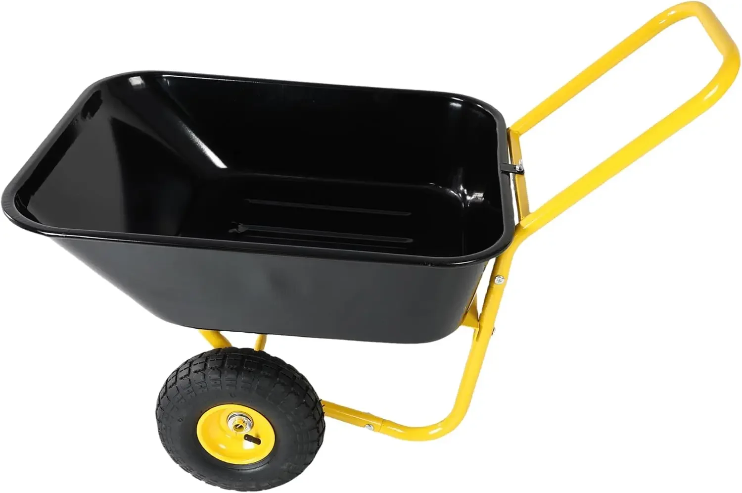 

Heavy Duty Two‑Wheeled Garden Barrow Cart with 10″ Pneumatic Wheels, 35‑Liter Large Capacity Yard Wheelbarrow for Soil, Tools,