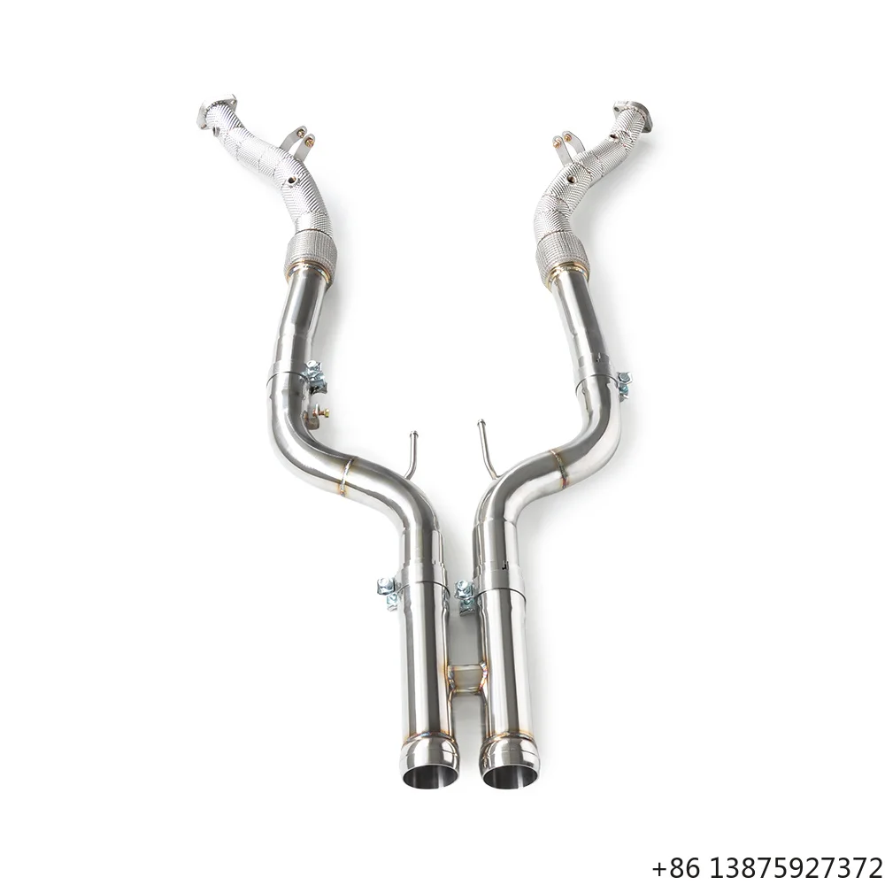 IG Welded SS304 Downpipe for  S63 W222 5.5T 2015-2020 High Performance Head Exhaust System with Insulation