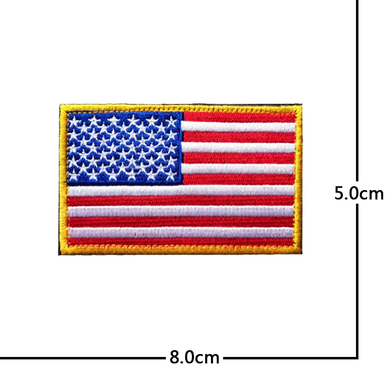 American Flag USA Embroidery Hook and Loop Armband Military Tactics Badge Backpack DIY Decoration Sticker Flag Badge 3D Tactical