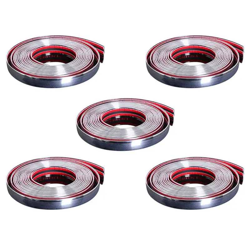 

AU28-5Pcs 20Mm 5M Chrome Car Styling Moulding Strip Trim Self Adhesive Crash Protector Van
