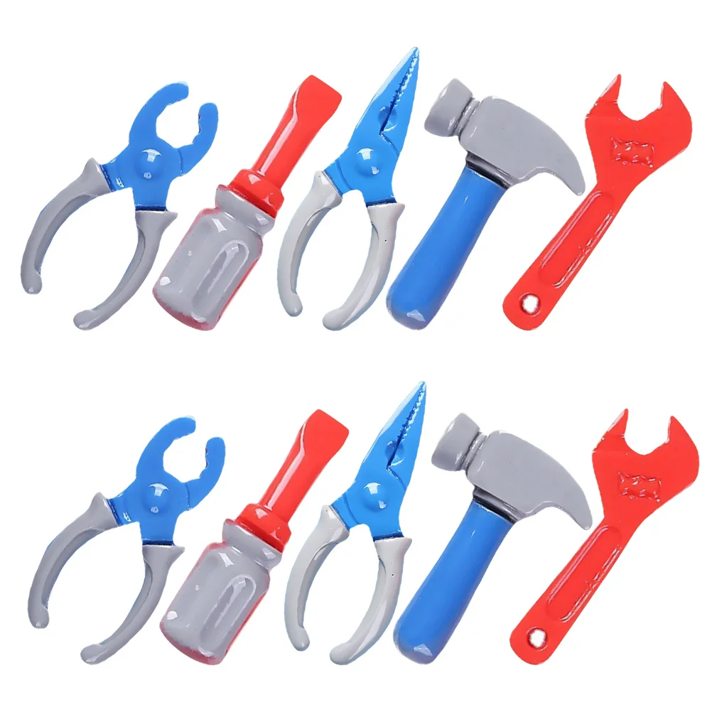 10 stks Simulatie Miniatuur Tool Simulatie Gereedschap Set Voor Kinderen Fantasiespel Poppenhuis Reparatieset Decoratieve Accessoires