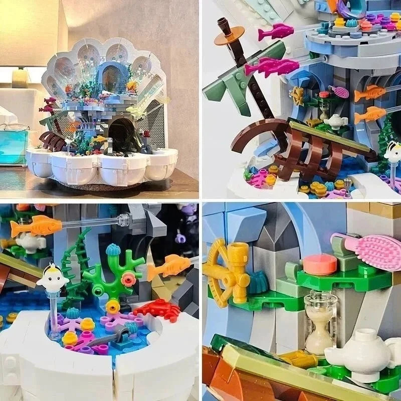 مجموعات مكعبات بناء MINISO The Mermaid in the Shell 43225 مناسبة لهدايا عيد الميلاد المتوافقة مع جزيئات Legoed