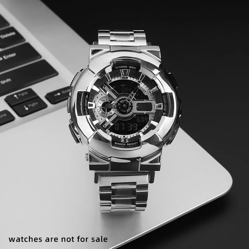 16 مللي متر GA-110 100 GA-120 محدب الفولاذ المقاوم للصدأ حزام ل كاسيو GA-400 DW-5600 5610 DW-6900 GW-B5600 سلسلة تعديل حزام معدني