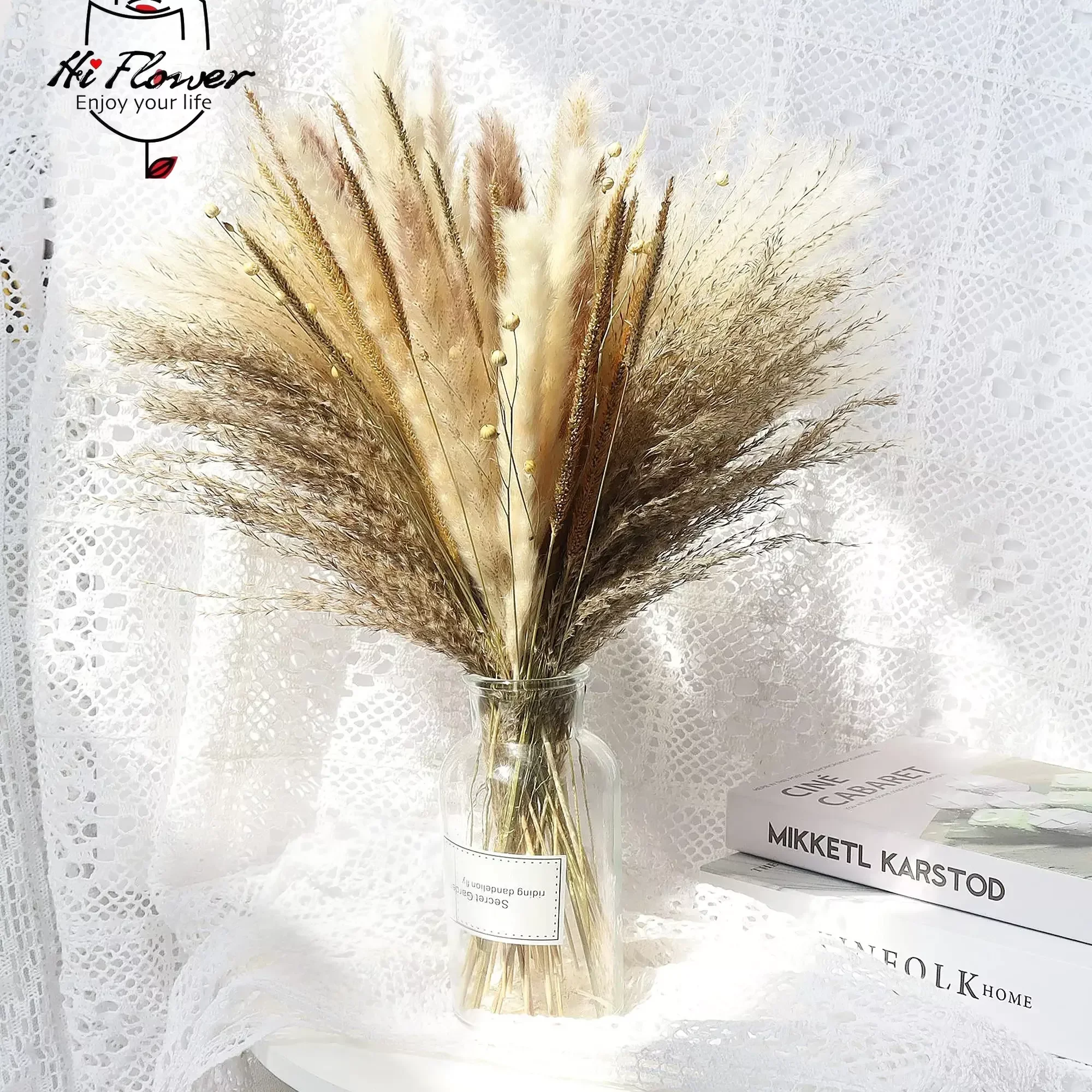 Fluffy Pampas Dried Flowers Bouquet Home Table Decor Natural Phragmites Lagurus Ovatus Artifical Flower Wedding Party Decoration