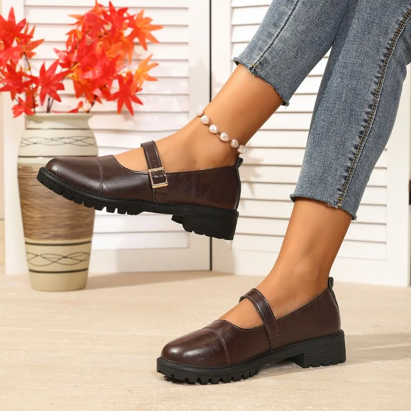 Women's Japanese Style Patent Leather Mary Jane Shoes, Fashionable Buckle Height-increasing Versatile Punk Lolita High Heels