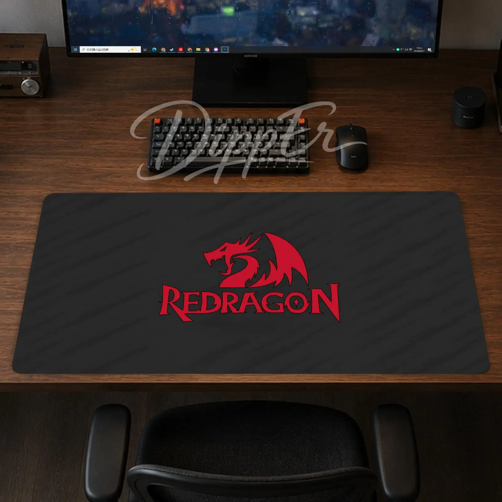 A-Redragon Mouse Pad Office Large Desk Mat Gaming Mousepad Rubber Bottom Non-Slip Cushion 900X400