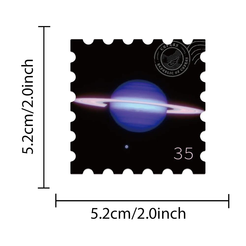 50PCS Mysteriou Universe Planet Stamp PVC Sticker Aesthetic Chidlren\'s Stationery DIY Decoration Scrapbooking School Supplies