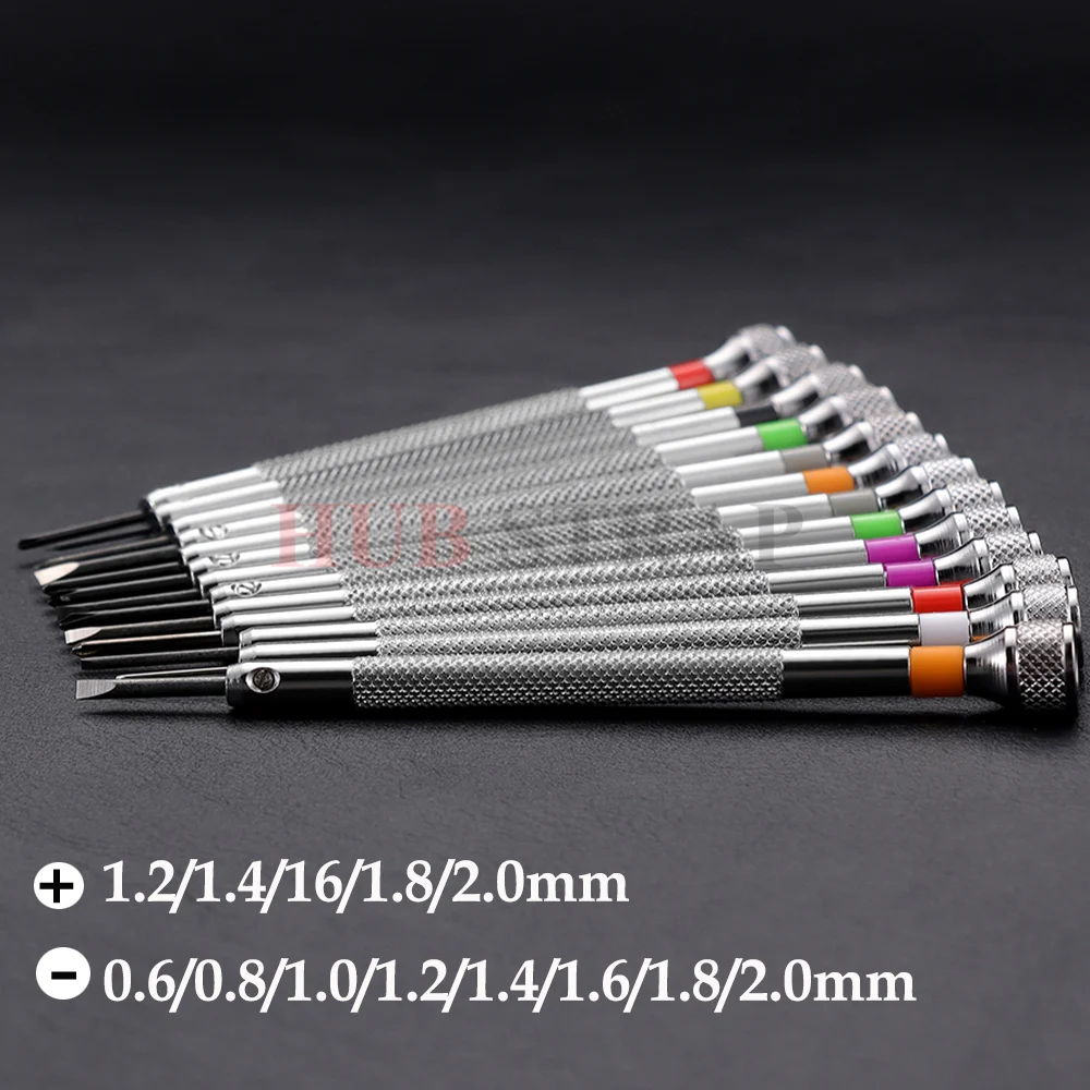 

13pcs 0.6-2.0mm Precision Screwdriver Set High Hardness Steel Micro Cross Repair Kit for Watches Glasses Watch Accessories