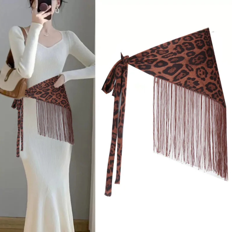 

Bohemian Ethnic Jazz Waistband Waist Cinching Fart Curtain Folded Wide Waistband Women Triangular Silk Scarf Skirt Curtain New