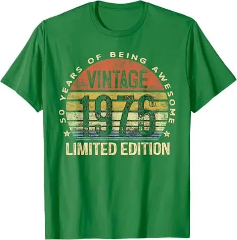 Vintage 1976 Limited Edition 50 Jahre alt Geschenke zum 50. Geburtstag T-Shirt Damen Herren Mode T-Shirt mit tollem Spruch Mama Papa Geburtstagsgeschenk – Detail 8