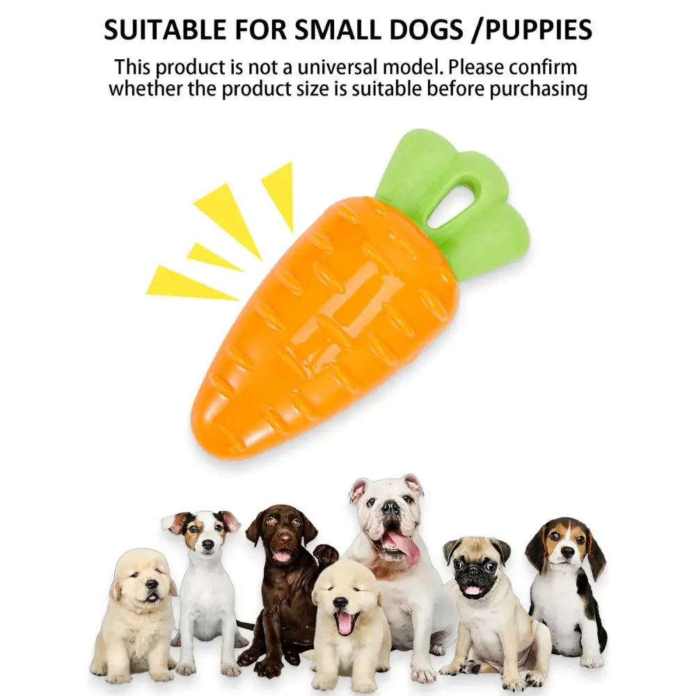Durable TPR Indestructible Dog Toy Squeaky Indestructible Dental Chew Toy Non-toxic Squeaky Carrot Toy Dog