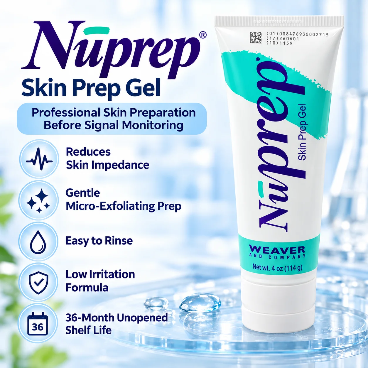 Nuprep EEG Skin Prep Gel Abrasive Skin Preparation Paste for EEG ECG EMG Electrode Impedance Reduction
