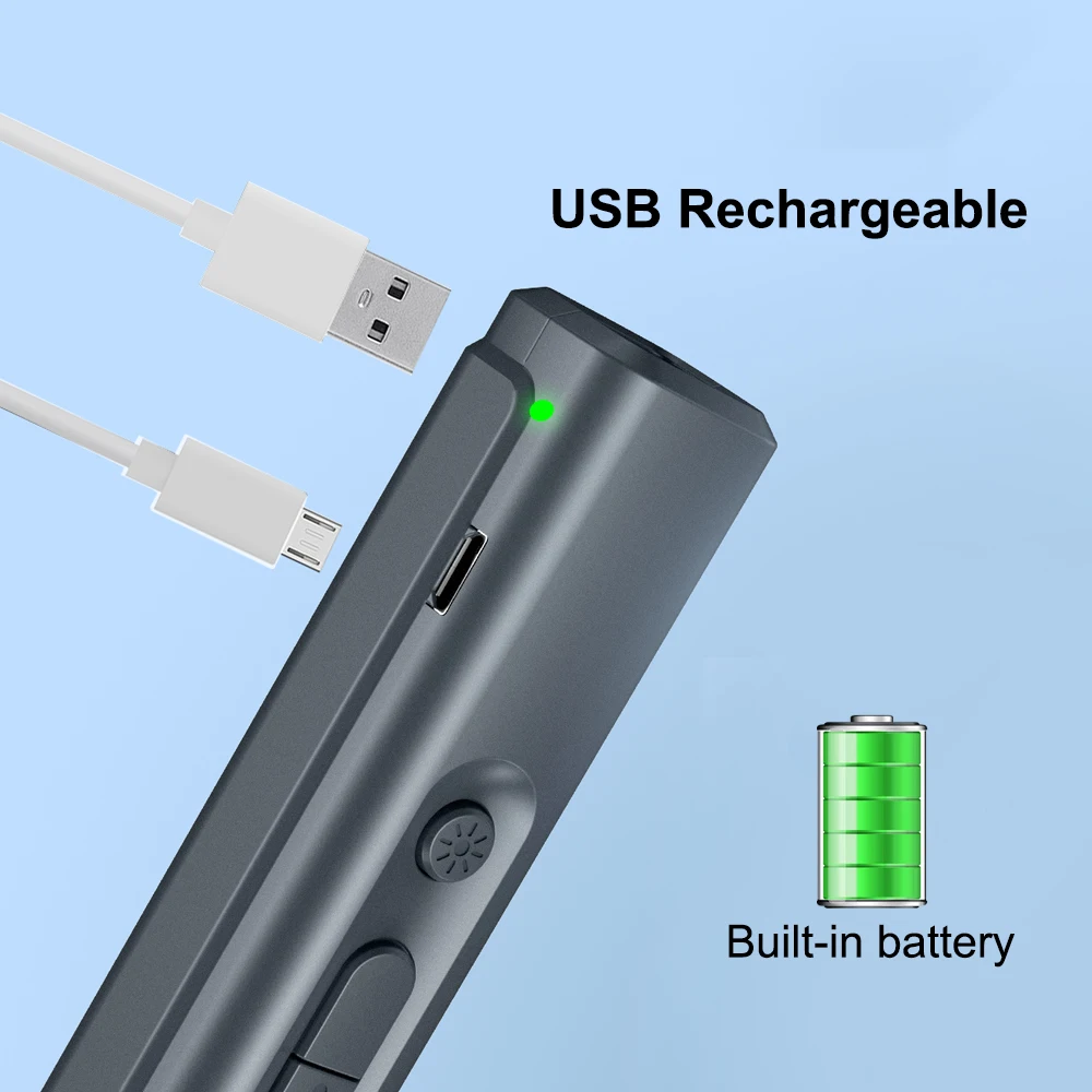 Dog Trainer Anti Barking Device USB Rechargeable Dog Drive Device with LED Indicator Lanyard Ultrasonic Dog Repeller