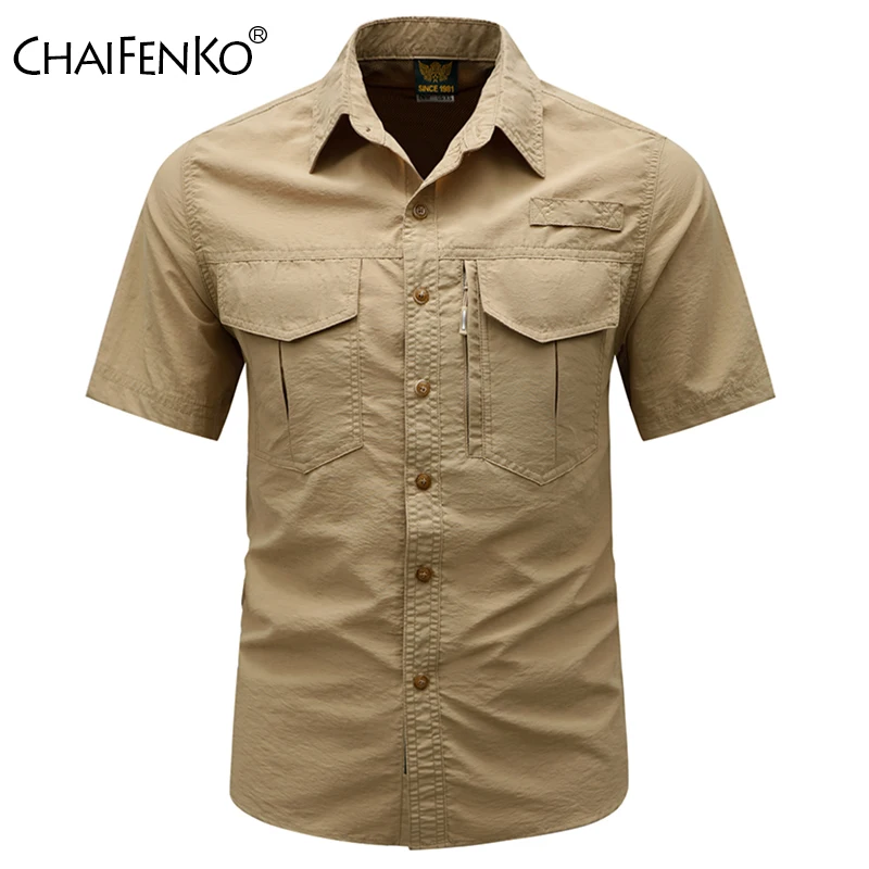 

New Fashion Solid Lapel Man Shirt Summer Light Thin Ventilate Quick Dry T Shirt Outdoor Fishing Hiking Sports Leisure Tops Man