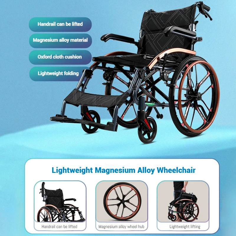 2026 New Foldable Magnesium Alloy Manual . Light And Easy To Fold . Hand Pushed Mobile Walker