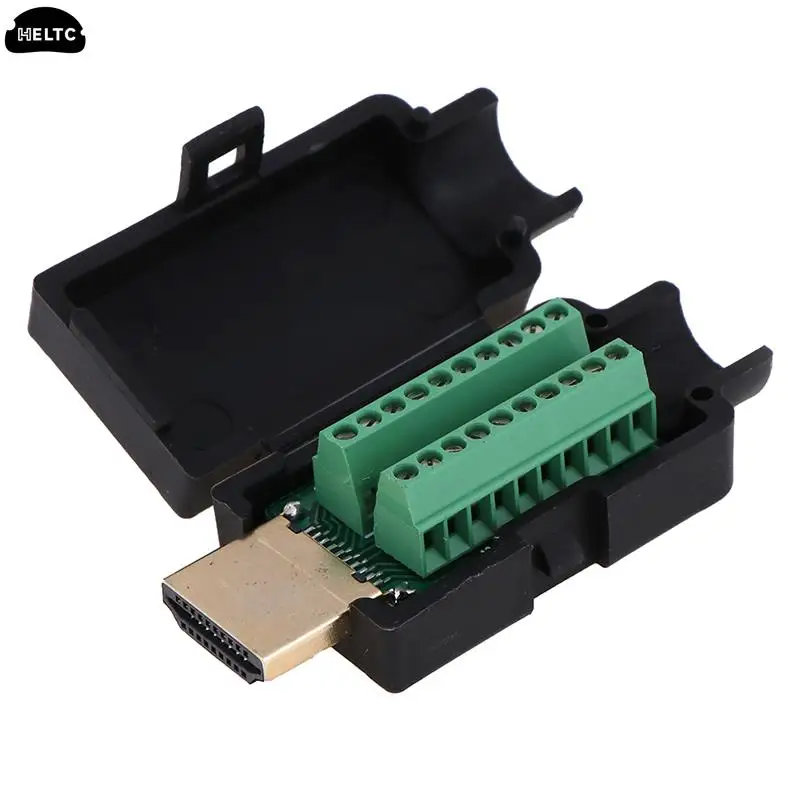 1PCSHDMI Male Connector  HDMI Male 19P Plug Breakout Terminals Solderless Connector With Cover Wholesale