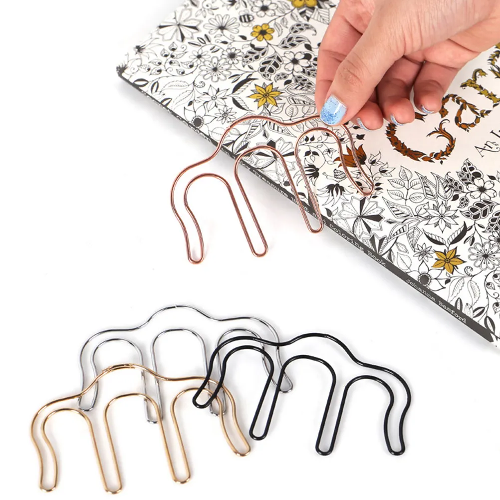 2Pcs High-Quality Metal M-Shaped Paper Clips Creative Bookmark Clips Sturdy Reusable for Photos Notes Cards Books School Office