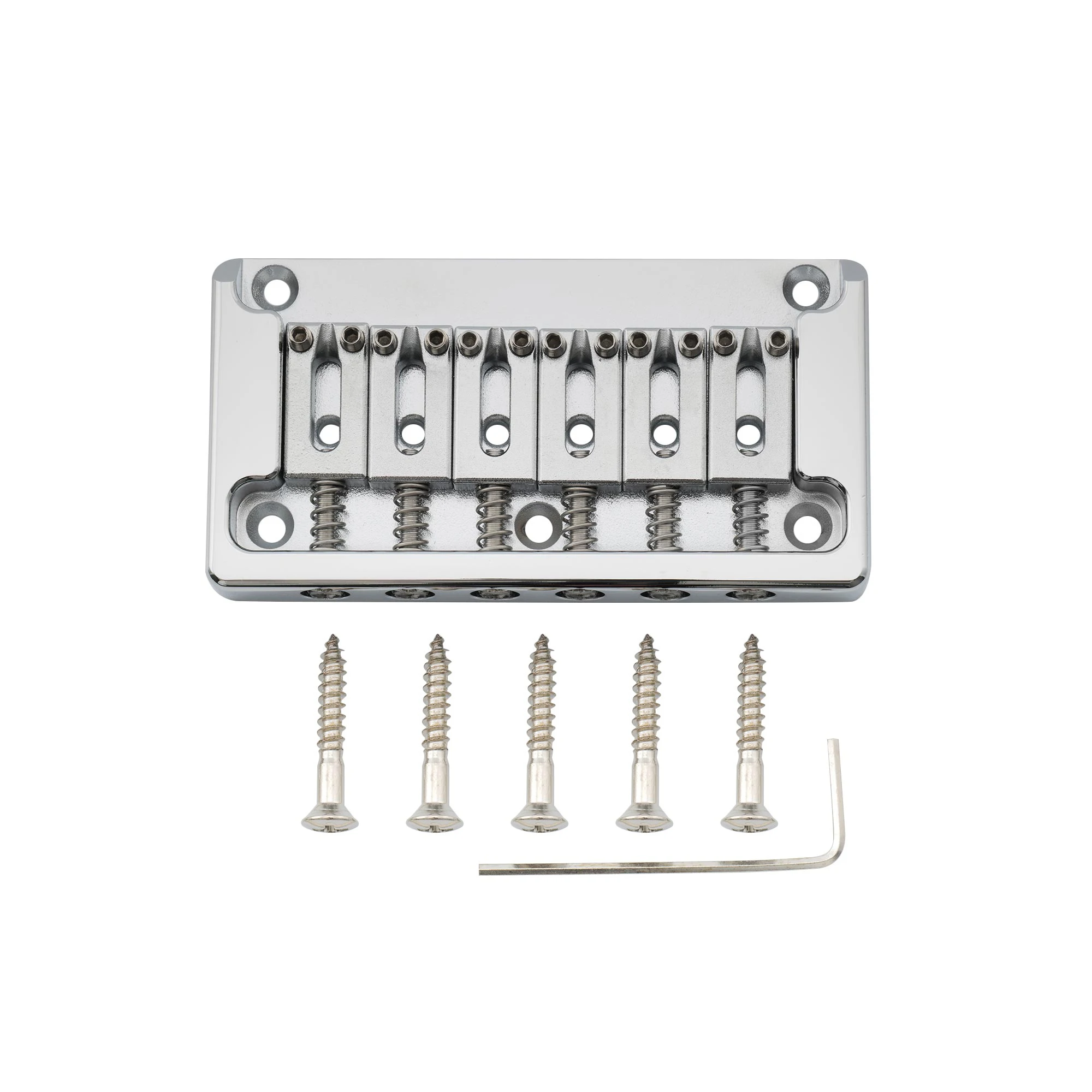 

Musiclily Ultra Brass 52.5mm Fixed Hardtail Bridge for 6 String Strat Tele Style Electric Guitar, Chrome