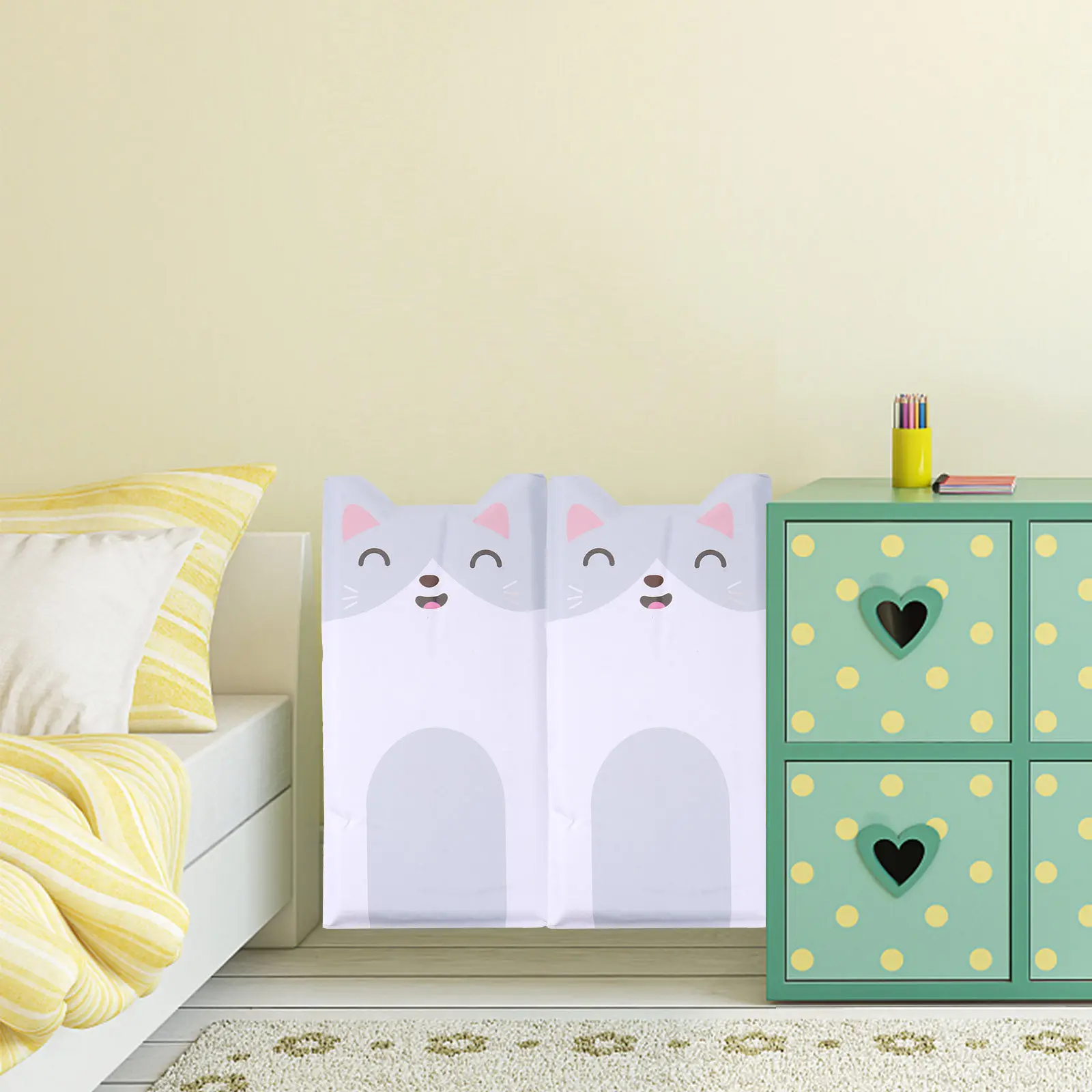 1Pcs Kids Safety Wall Pad Animal Pattern Soft Surface Anti-Bump Protective Cushion Self-Stick Wall Protector for Nursery Decor