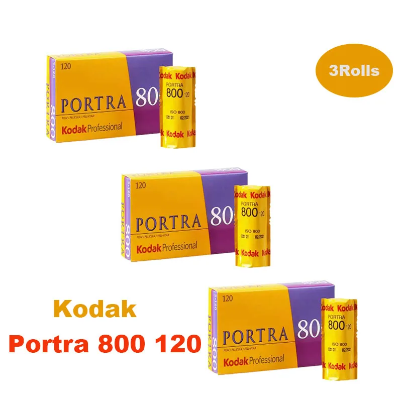 1-10 Rolls Kodak PORTRA 800 120 Professional High-Speed Color Portrait Negative Film ISO 800 For 120 Film Camera