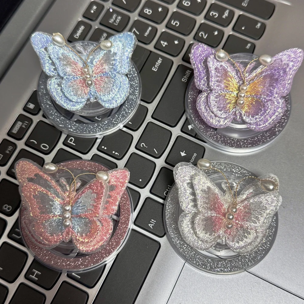 Farfalla carina coreana per supporto magnetico Griptok per telefono Magsafe per iPhone Supporto per custodia di ricarica wireless pieghevole divertente