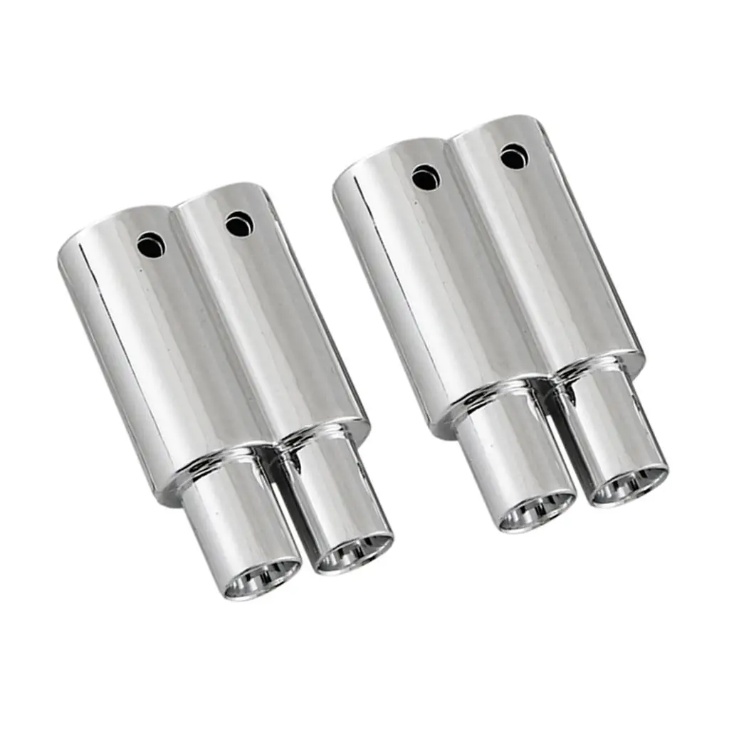 Tubos de escape de carro rc, plástico prateado, saída dupla, peças rc, escala 1/10, acessório diy para carro de deriva rc