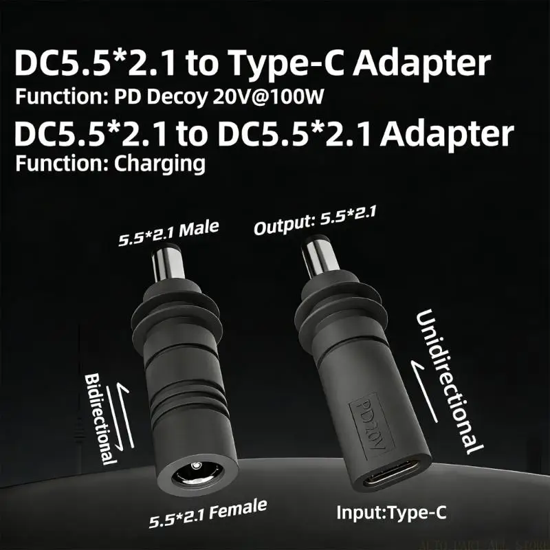 j0ma-Комплект-из-2-зарядных-разъемов-usb-c-dc5521-—-dc5521-с-подачей-питания-100-Вт