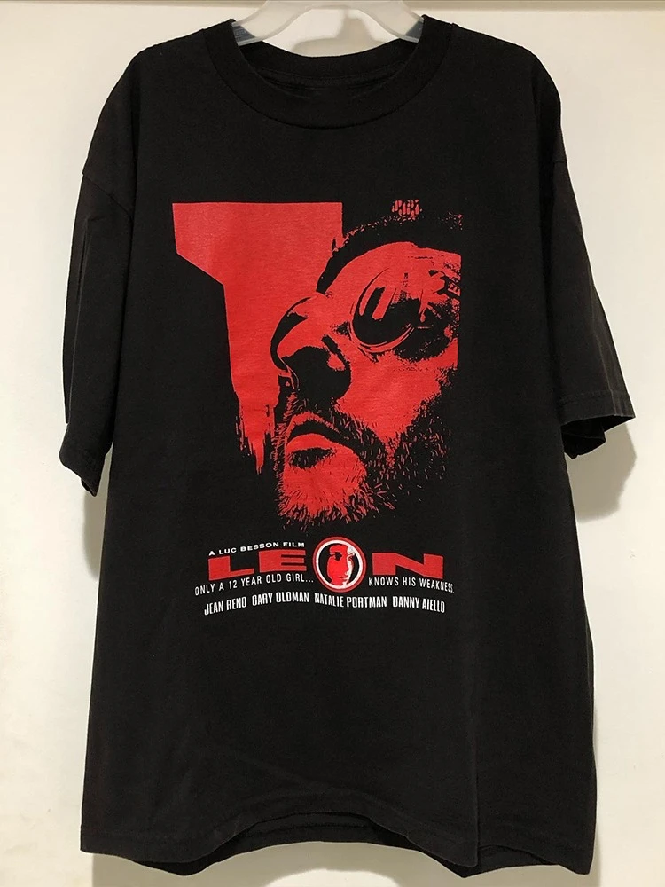 

Luc Besson High Street Ruffian Oldschool Portrait Print Short-sleeved Men's and Women's Heavy Cotton Summer Casual T-shirt