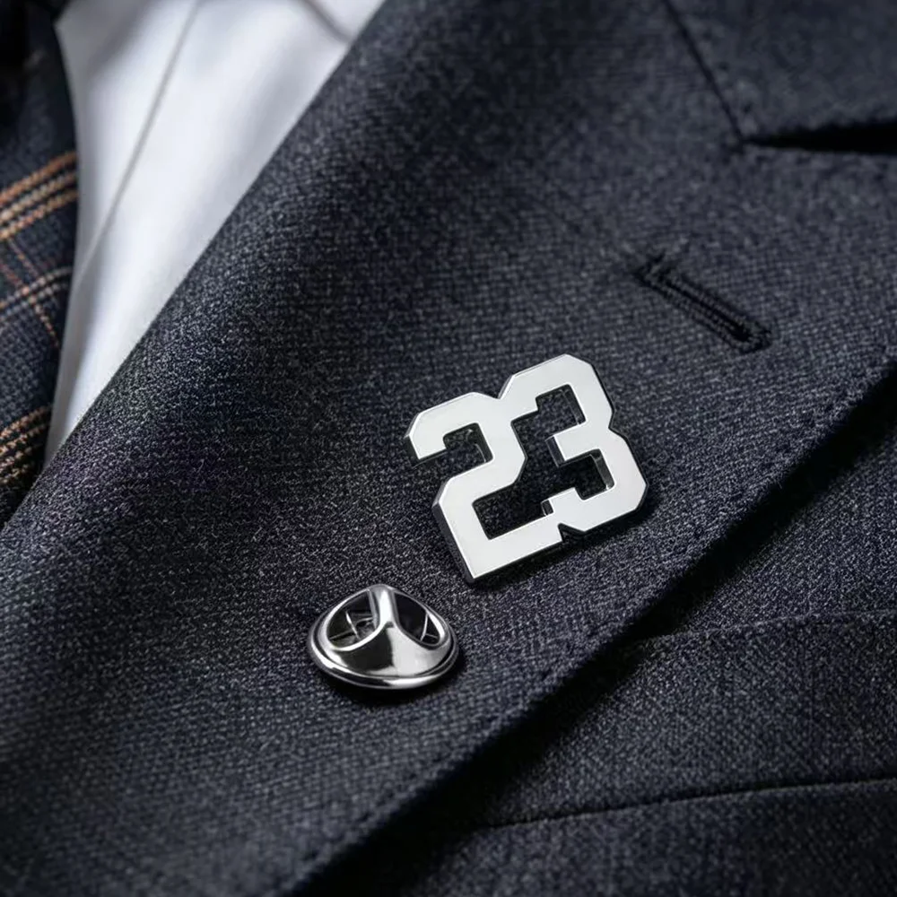 Personalized Custom Brooch, Lucky Number, Sports Jersey Number, Football Fan Number, Age Brooch, Father Boy Gift