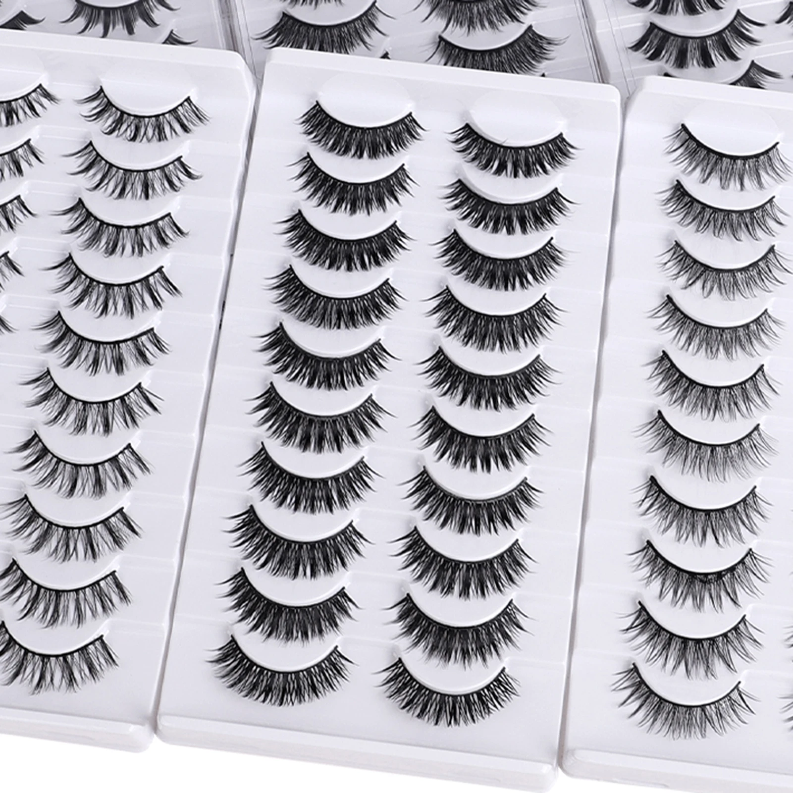 10 Pair full Strip Simulation False Eyelashes Makeup Luminous Extensions Strip Lashes for Women and Girls Cosmetic Supplies
