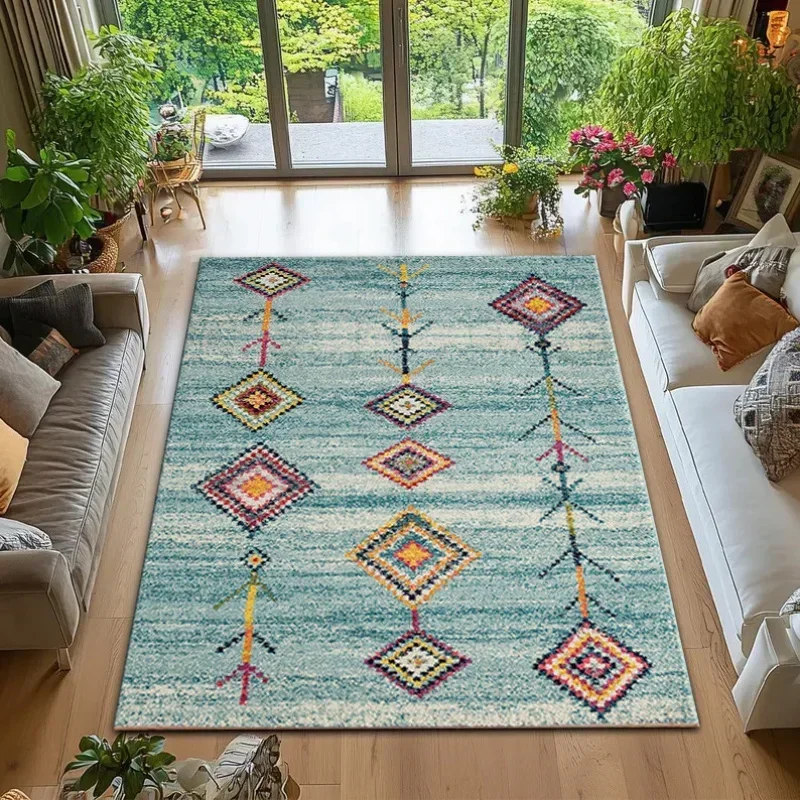 VIKAMA Persian Vintage Style Carpet Living Room Decorative Bedroom Moroccan Leisure Carpet Floor Mat Bedside Rugs Floor Rug
