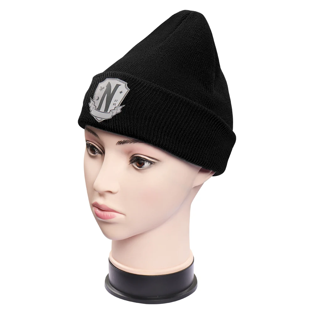 Woensdag Addams Cosplay Blauw Hat Cap Kostuum Accessoires Prop Geschenken Voor Vrouwen Mannen Jongen Meisjes