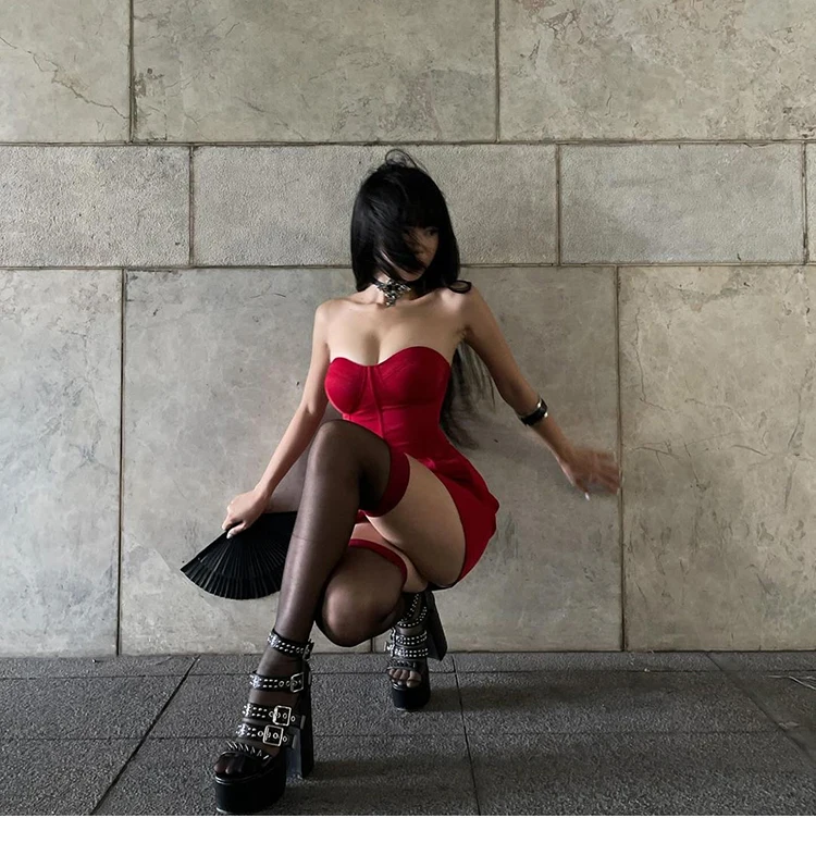 ボディコンドレス ネック 女性 シースルー 透明 クリア 半透明 透き通るような 薄手 薄い シアー 薄絹のような ガーゼのような ゴッサムスタイル