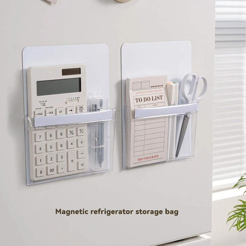 

BOLTIFY Fridge Magnet Organizer Transparent Storage Pouch Heavy Duty Magnetic Storage Bag for Refrigerator Microwave for Kitchen