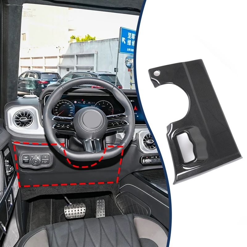 Real Carbon Fiber For Mercedes-Benz G-Class G500 2025 Car headlight switch panel cover decorative sticker protection accessories