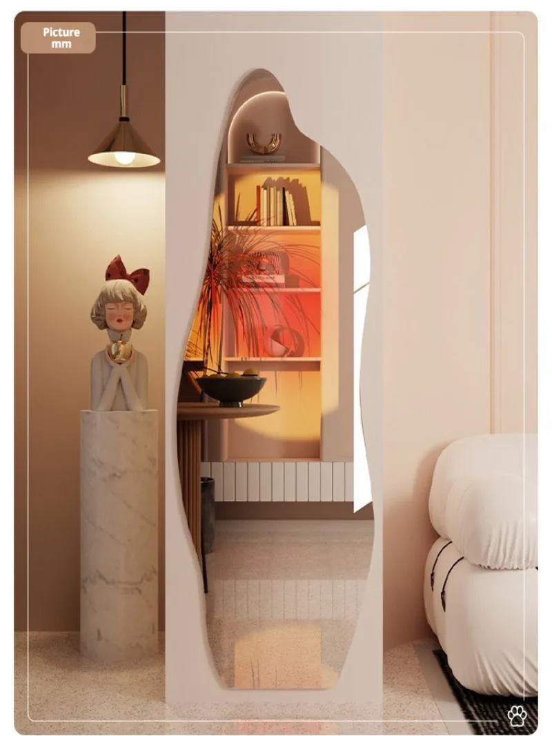 

Household Acrylic 3D Mirror Wall Stickers Self-adhesive Punch-free Full-length Mirror Flexible DIY Art Living Room Decoration