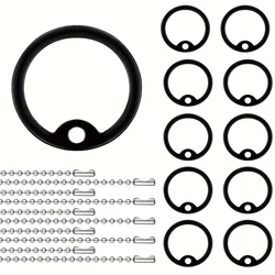 20 Pcs Dog Tag Silencers Set- Silicone Silencer Black 10pcs with 10 Stainless Steel Chain Reduce Noise and Protect Tag