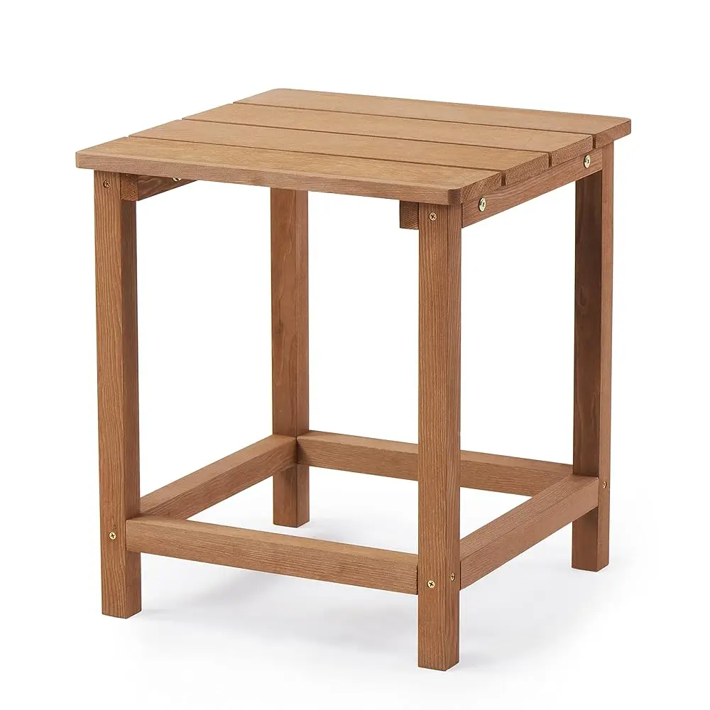 

Wooden Adironda Side Table, Outdoor Small Cedar Wood End Table For Patio Garden