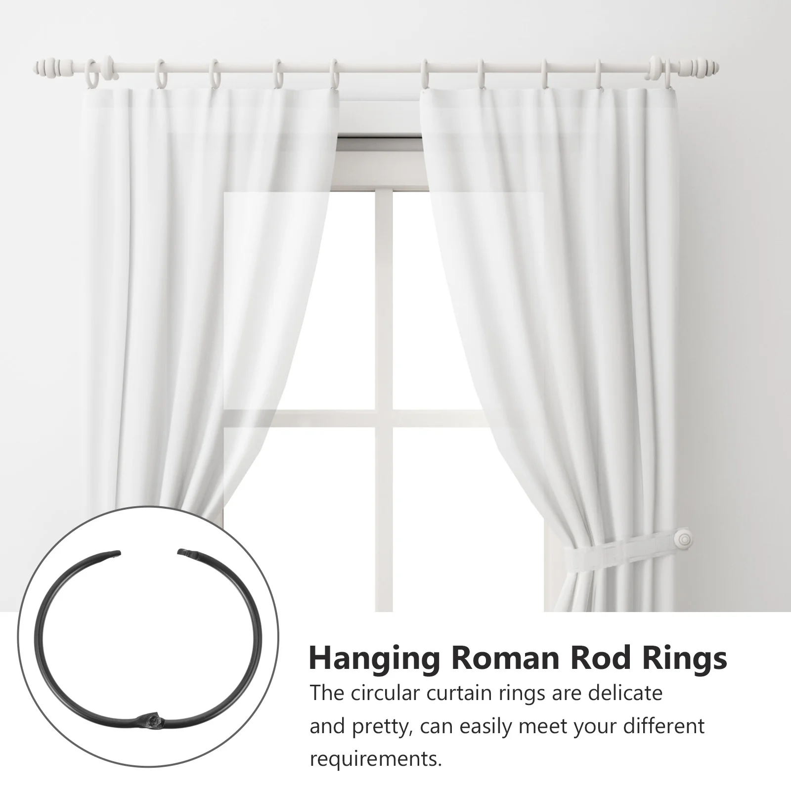

12Pcs Circular Curtain Buckle Rings High Quality Iron for Shower and Window Curtains Classic Colors and Flexible