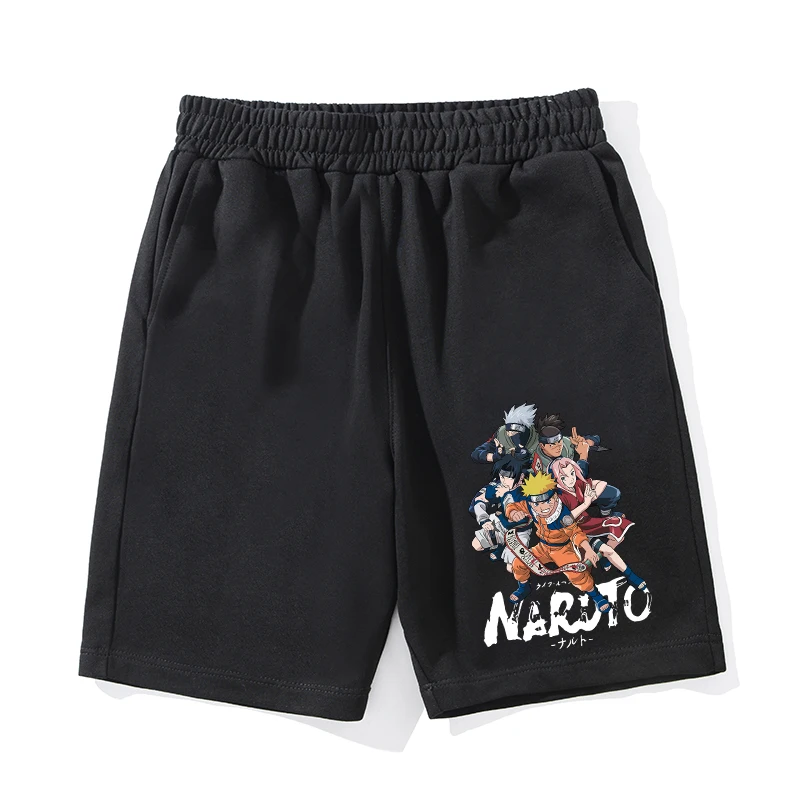 Pantaloncini da uomo e da donna di collaborazione Naruto Pantaloncini sportivi da corsa per fitness casual stampati in puro cotone di alta qualità