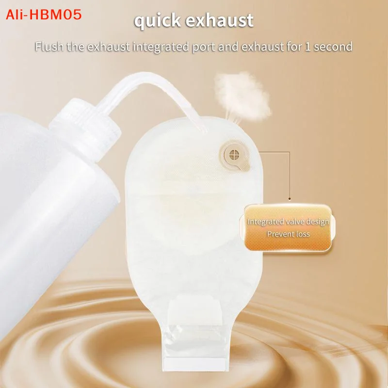 (HB05)1Pcs Exhaustable Colostomy Bags 65mm Hole Drainable Ostomy Bags Stoma Care Pouch With Clips Closure Colostomy Bag